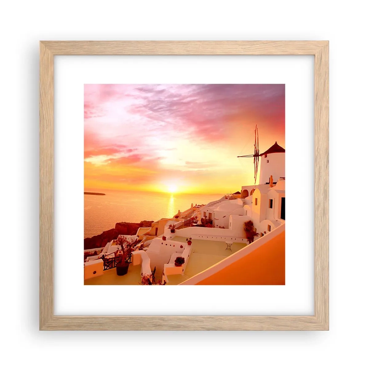 Affisch i ram av ljusek - Smälta sig in i vitt och guld - 30x30 cm