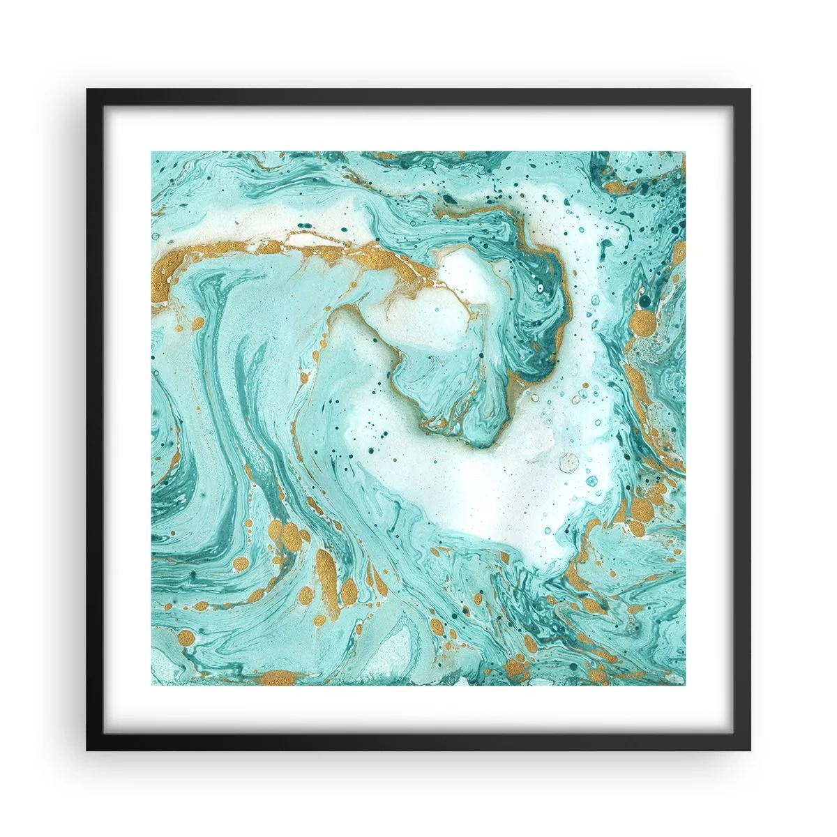 Affisch i svart ram - Under stora vågen från Edo-tiden - 50x50 cm