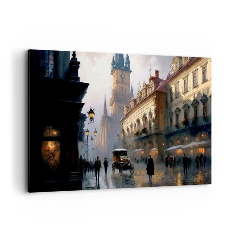 Canvastavla - Bild på duk - Magin under en kväll i Prag - 120x80 cm