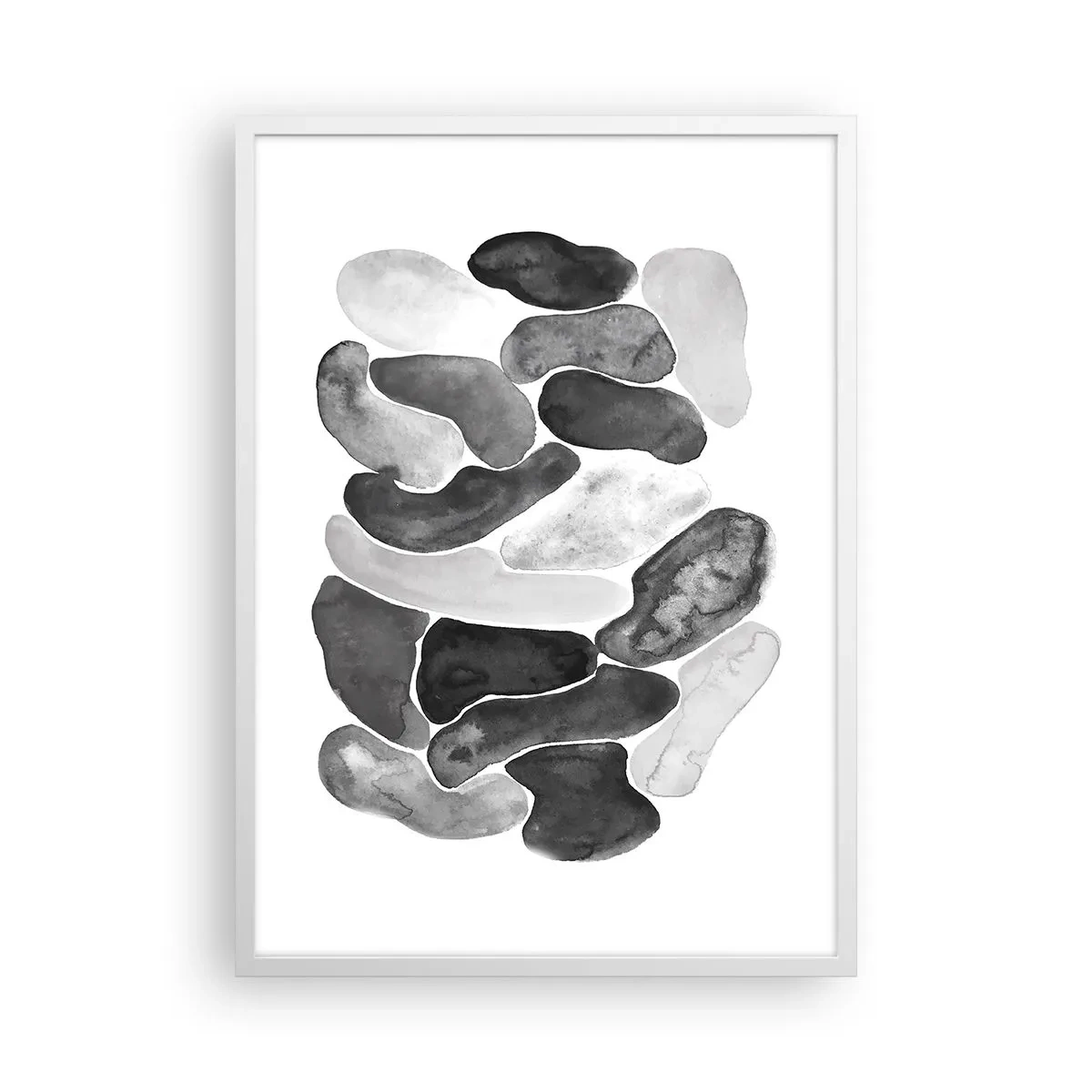 Affisch i vit ram - Stenig abstraktion - 50x70 cm