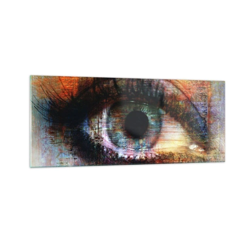 Glastavla - Bild på glas - Man kan titta in i själen - 100x40 cm