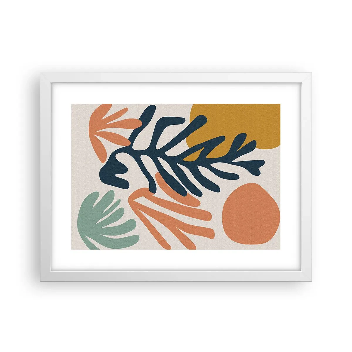 Affisch i vit ram - Korallhav - 40x30 cm