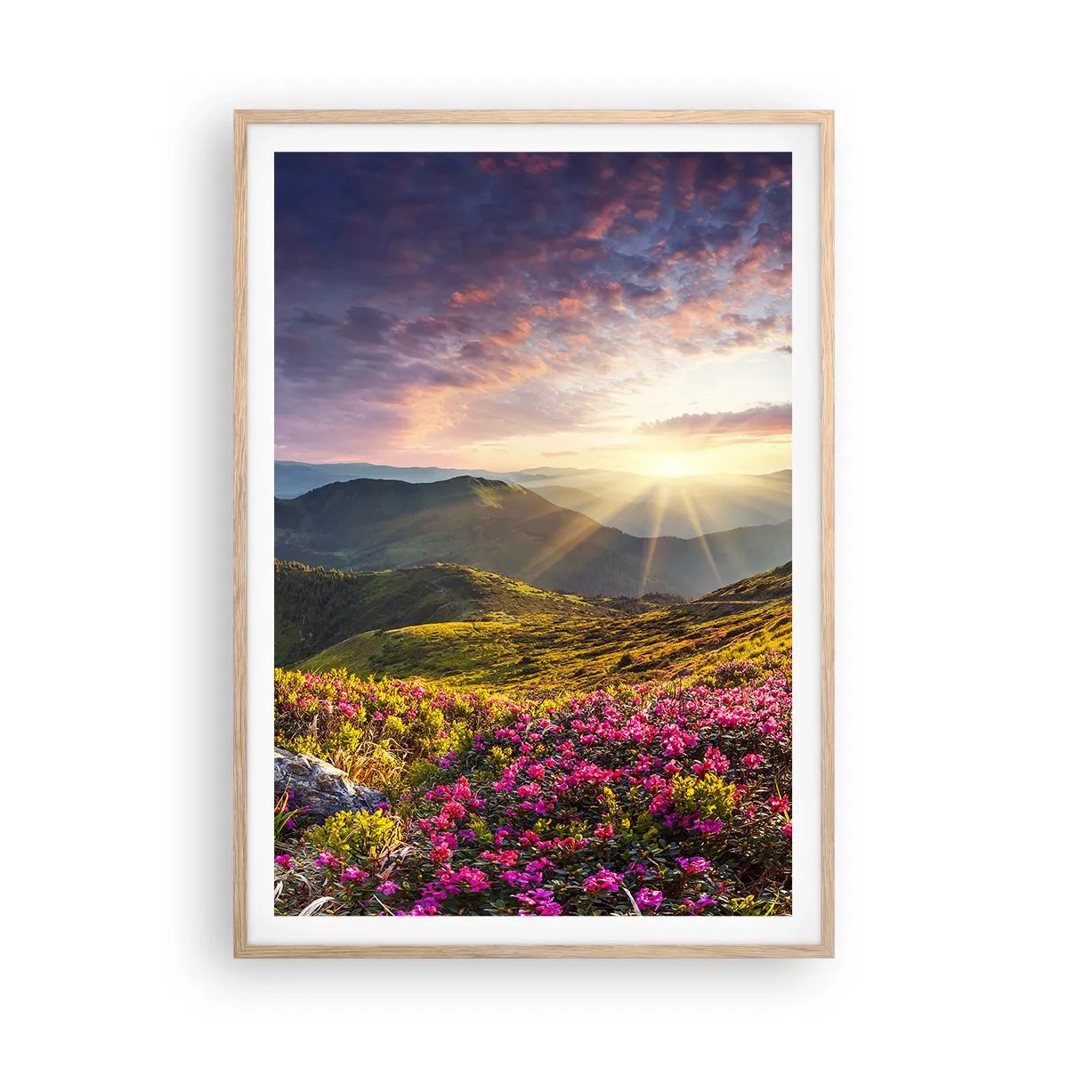 Affisch i ram av ljusek - Fjällmorgonens fräschhet - 70x100 cm