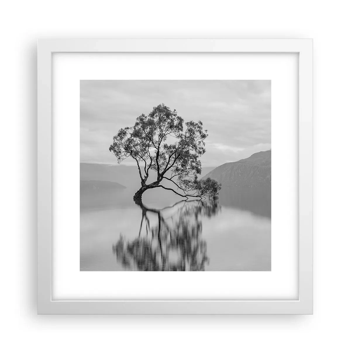 Affisch i vit ram - Det finns ett land - 30x30 cm