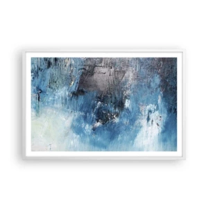 Affisch i vit ram - Blå rapsodi - 91x61 cm