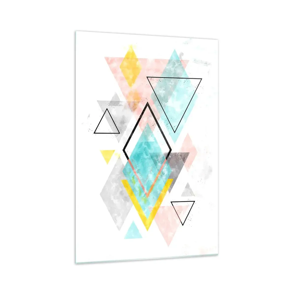 Glastavla - Bild på glas - Geometriskt spel - 70x100 cm