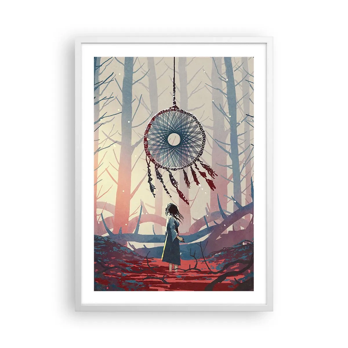 Affisch i vit ram - Hemlighetsfull ritual av lyckan - 50x70 cm