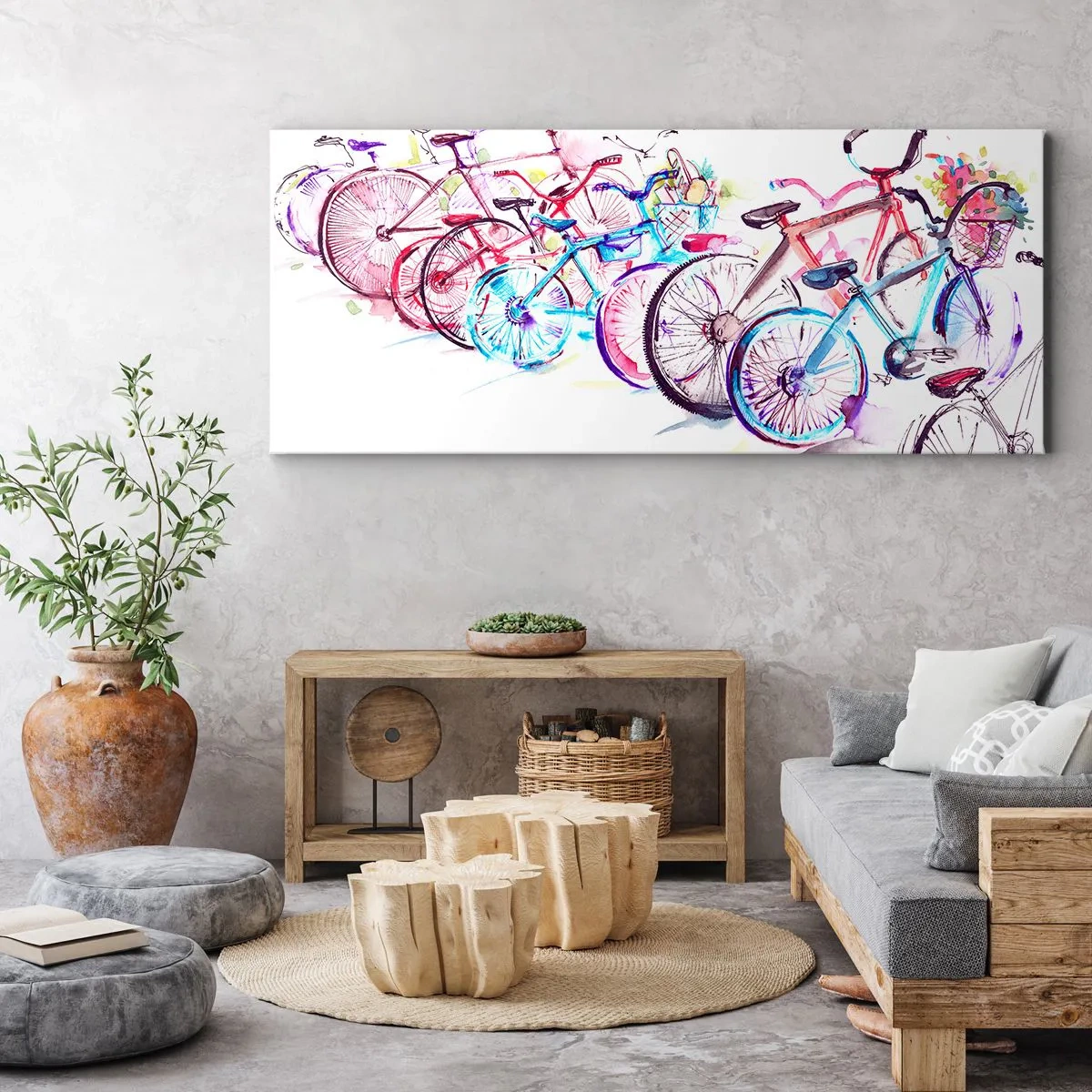 Canvastavla - Bild på duk - Antimotoklubbens träff - 140x50 cm