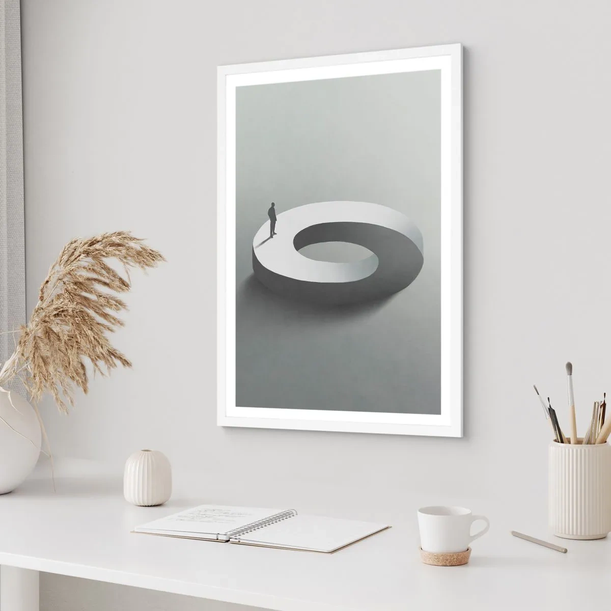 Affisch i vit ram - Och försök att vara klok - 30x40 cm