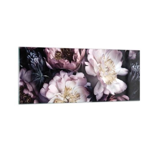 Glastavla - Bild på glas - En bukett i gammal stil - 100x40 cm