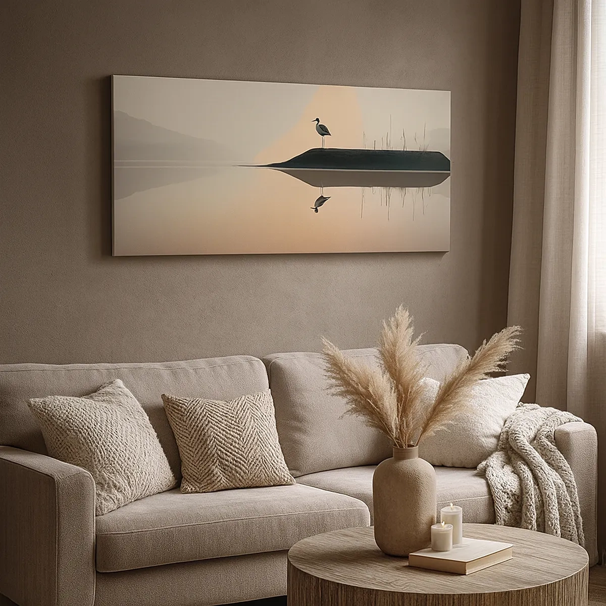 Canvastavla - Bild på duk - Herre på sjön - 30x30 cm