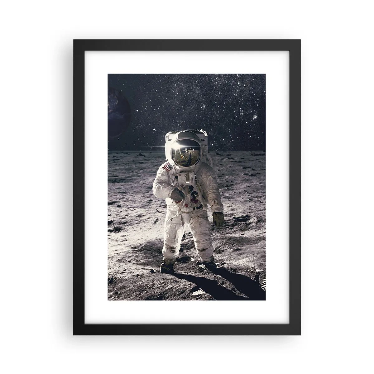 Affisch i svart ram - Hälsningar från månen - 30x40 cm