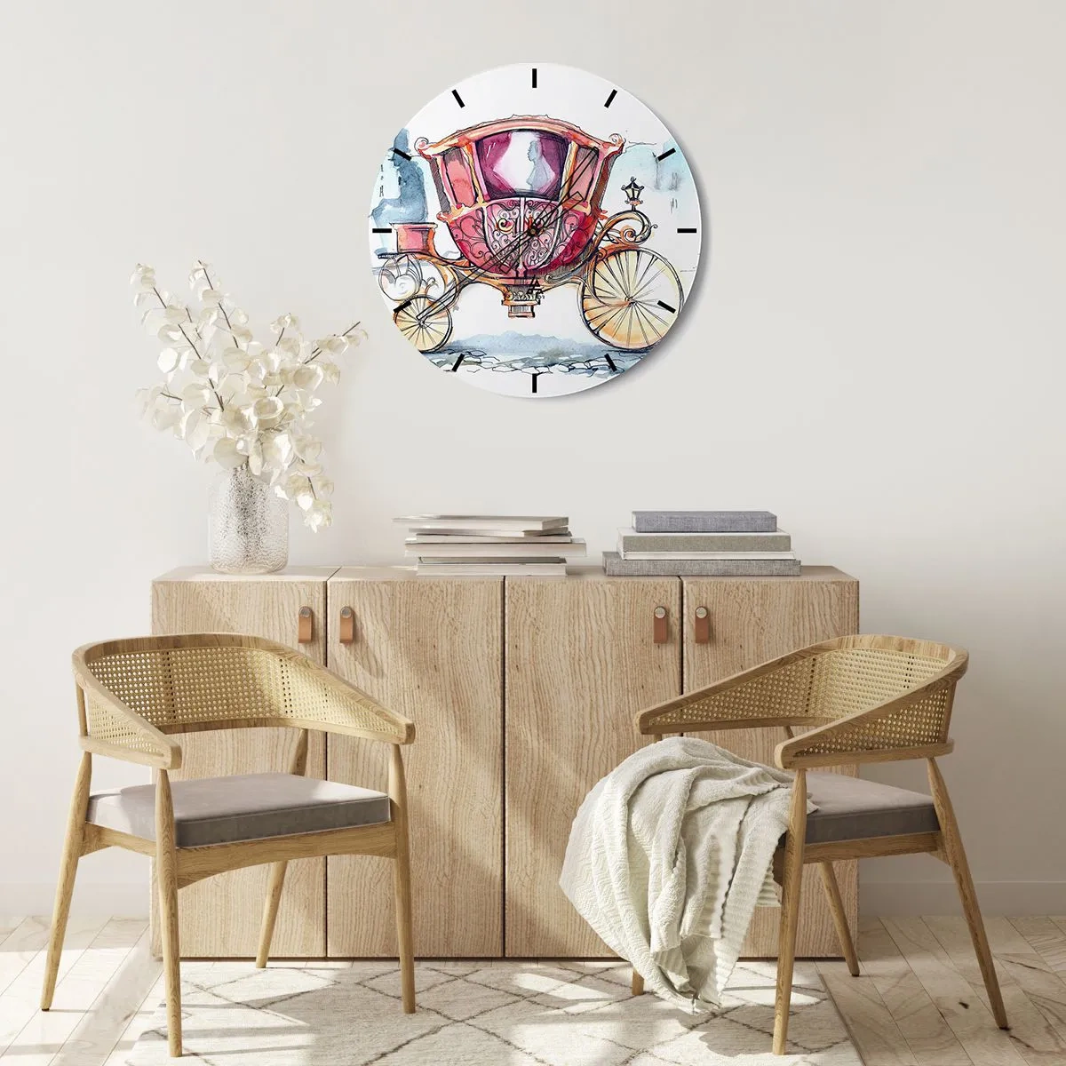 Väggklocka - Klocka på glas - Bröllop eller bal? - 40x40 cm