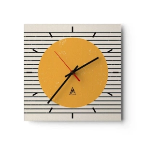 Väggklocka - Klocka på glas - Enkelhetens kraft - 30x30 cm