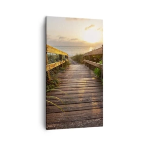 Canvastavla - Bild på duk - Direkt till stranden - 45x80 cm