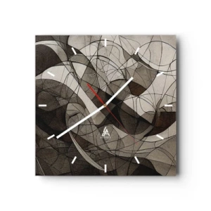 Väggklocka - Klocka på glas - Cirkulation av jordens färger - 30x30 cm