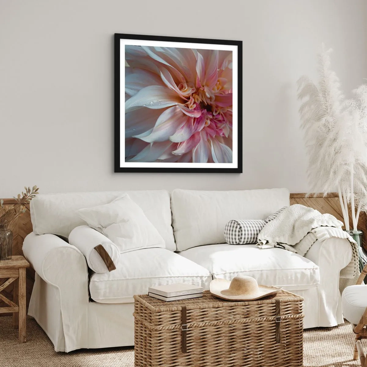 Affisch i svart ram - Blommande friskhet - 30x30 cm