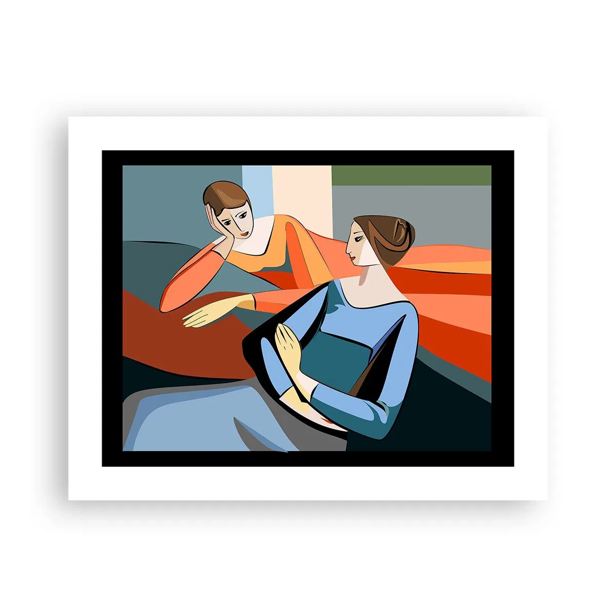 Affisch - Ett ögonblick av förtrolighet - 50x40 cm