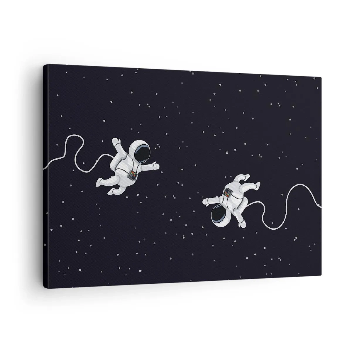 Canvastavla - Bild på duk - Astronauter som svävar i rymden mot en bakgrund av stjärnor - 70x50cm - Rymddans - Modern väggdekoration för vardagsrum och sovrum ARTTOR