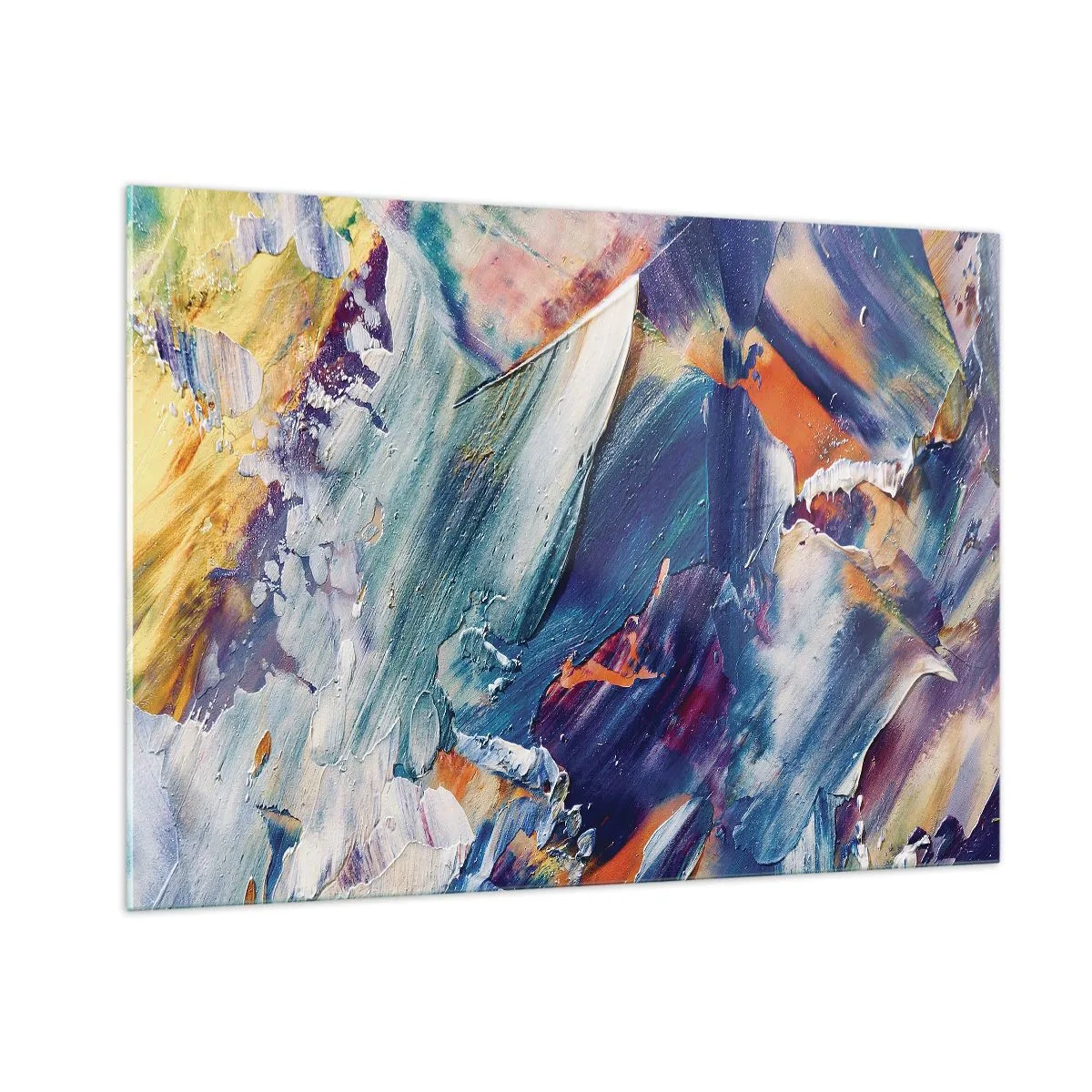 Glastavla - Bild på glas - Färgkaos - 100x70 cm