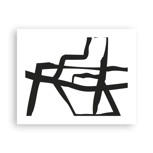 Affisch - Svartvit konstruktion - 50x40 cm