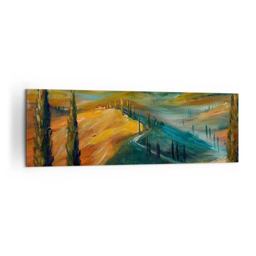 Canvastavla - Bild på duk - Toskanskt landskap - 160x50 cm