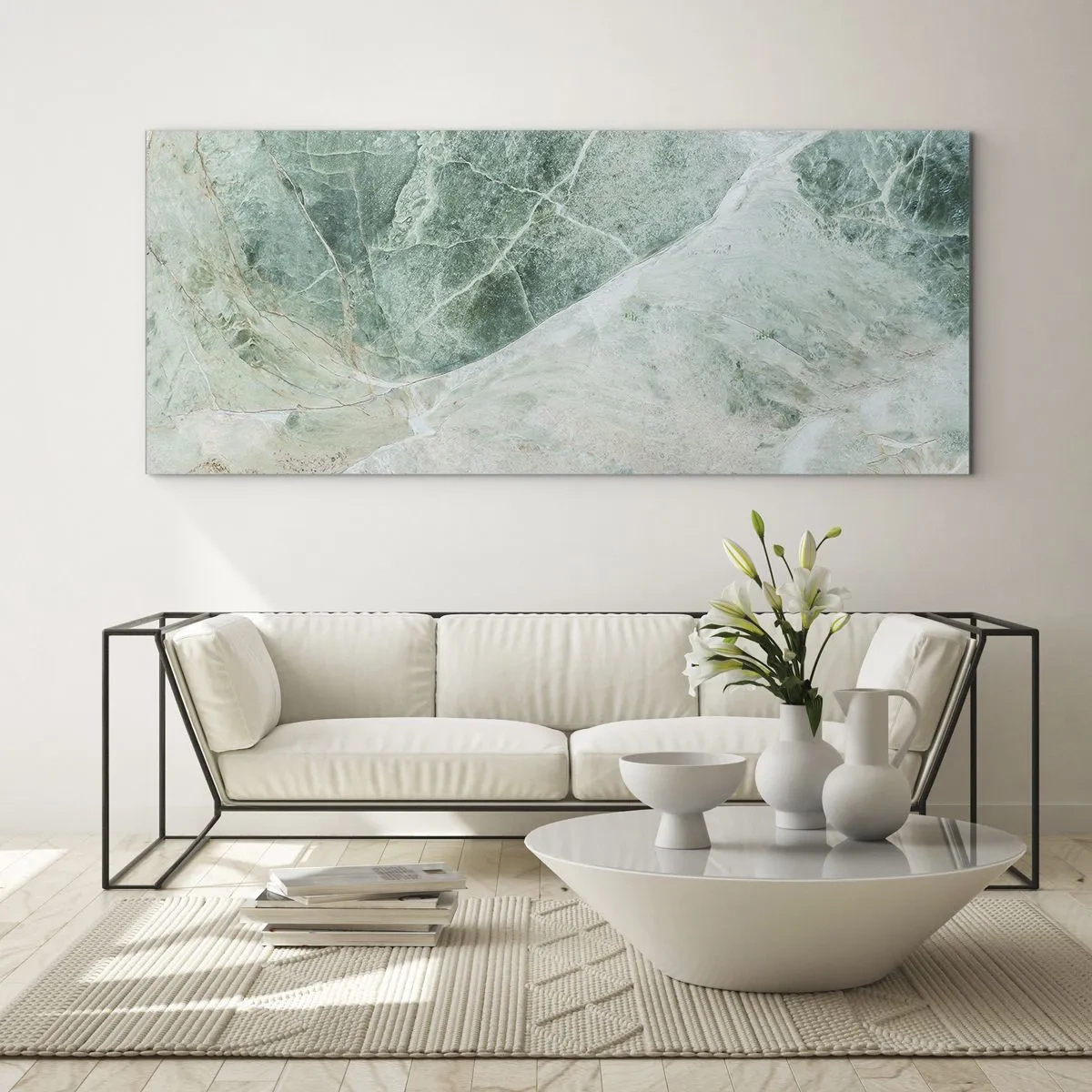 Glastavla - Bild på glas - Stenens ädla svalka - 100x40 cm