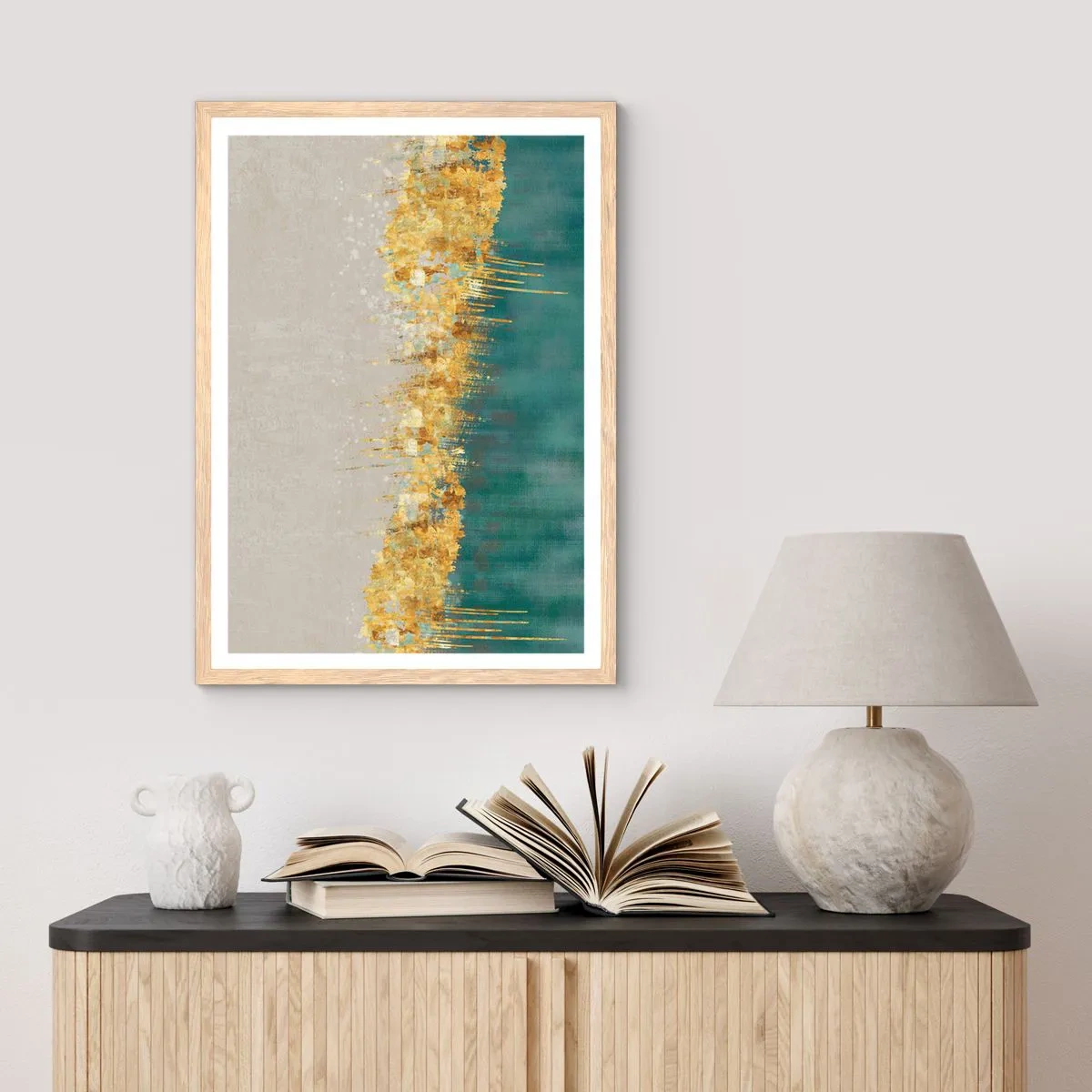 Affisch i ram av ljusek - Den gyllene gränsen - 70x100 cm