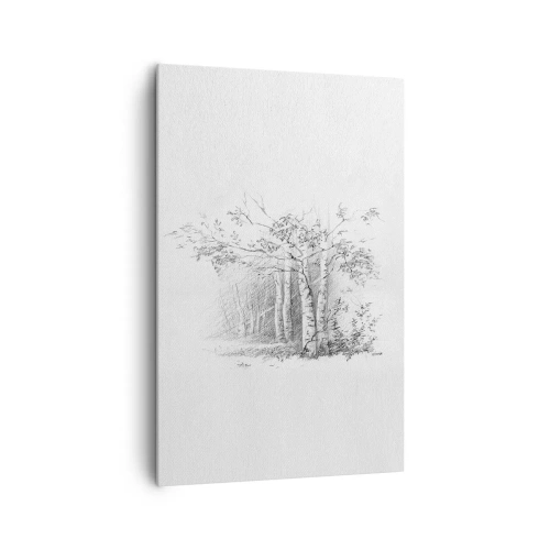 Canvastavla - Bild på duk - Björkskogens ljus - 80x120 cm
