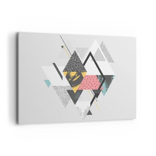Canvastavla - Bild på duk - Komposition med triangel och romb - 100x70 cm