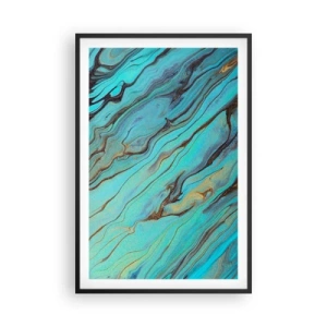Affisch i svart ram - Turkost tidvatten - 61x91 cm