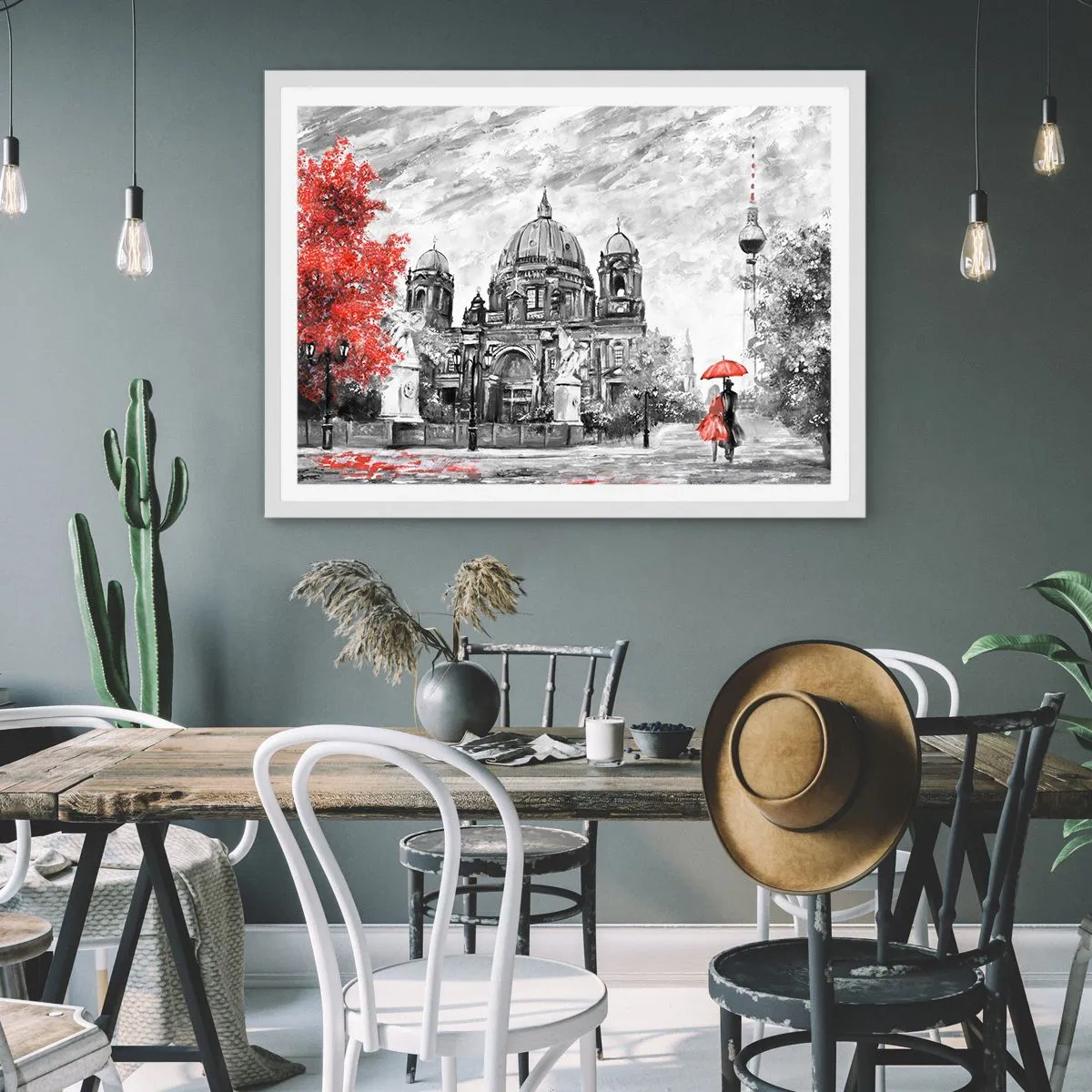Affisch i vit ram - Ett möte i Berlin - 70x50 cm