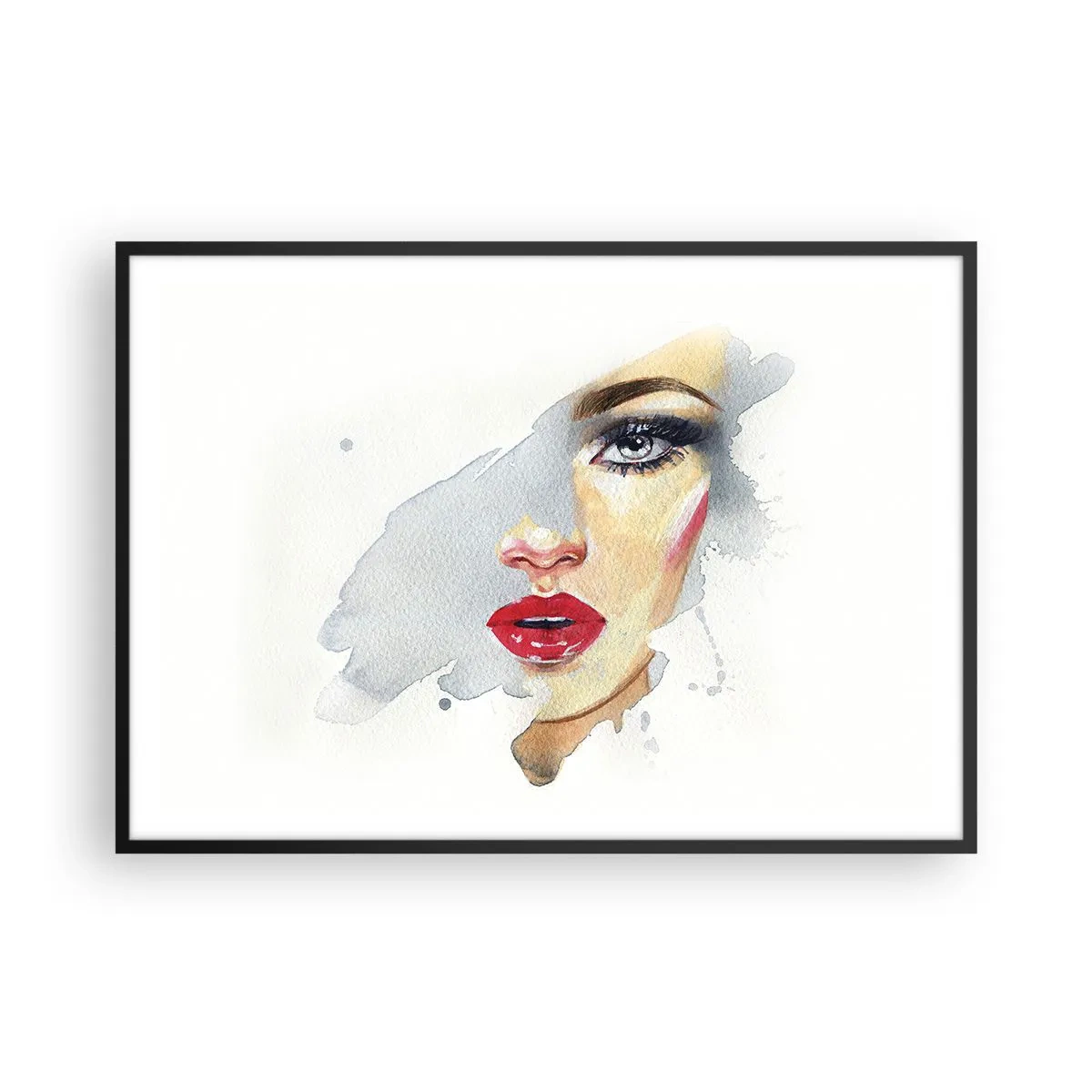 Affisch i svart ram - Reflektion i vattendroppe - 100x70 cm