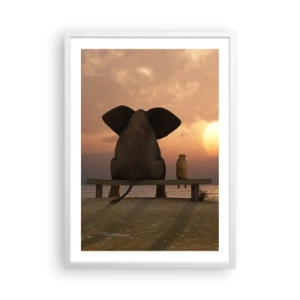 Affisch i vit ram - Det är bra att vara tyst tillsammans - 50x70 cm