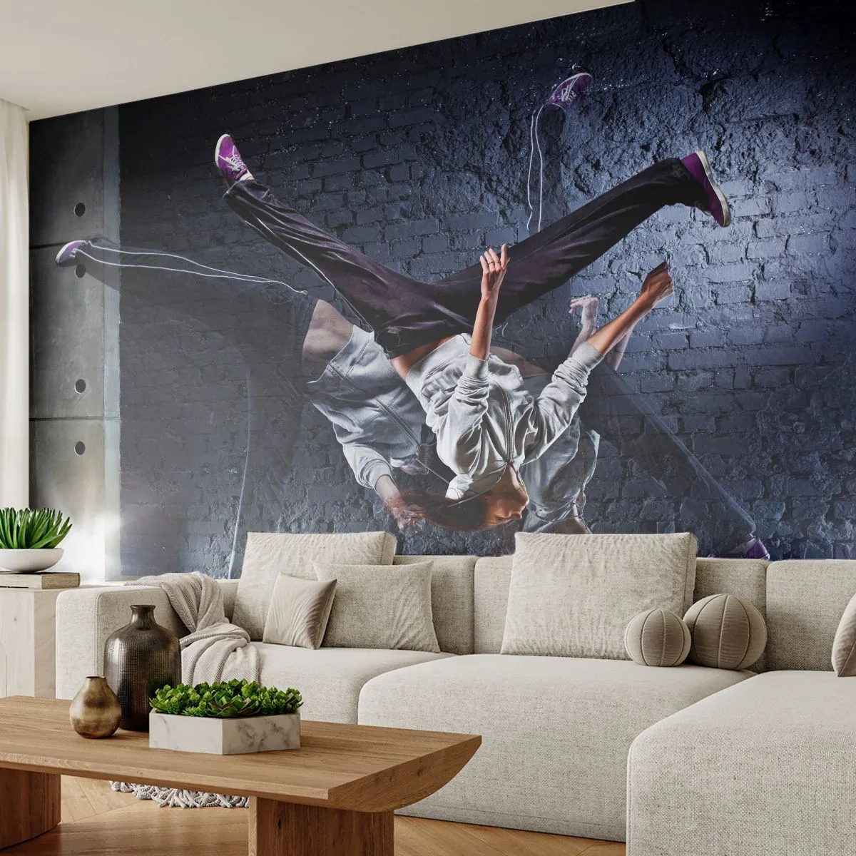 Självhäftande Fototapet Deluxe Sticker - Gatans stjärna - Dansa, människor, Dansare - 250x175 cm