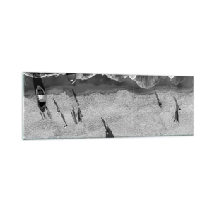 Glastavla - Bild på glas - Fortfarande på stranden... - 90x30 cm