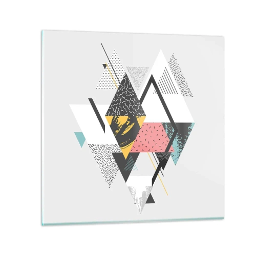 Glastavla - Bild på glas - Komposition med triangel och romb - 60x60 cm