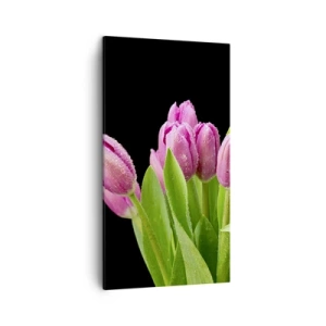 Canvastavla - Bild på duk - Vårens lila glädje - 45x80 cm