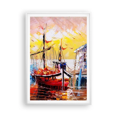 Affisch i vit ram - Lycklig återresa - 70x100 cm