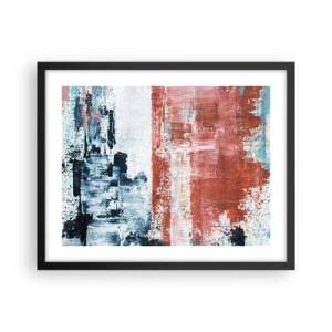 Affisch i svart ram - Abstrakt halvt om halvt - 50x40 cm