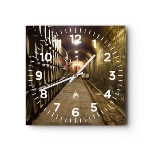 Väggklocka - Klocka på glas - Det är bra att kunna ligga - 40x40 cm