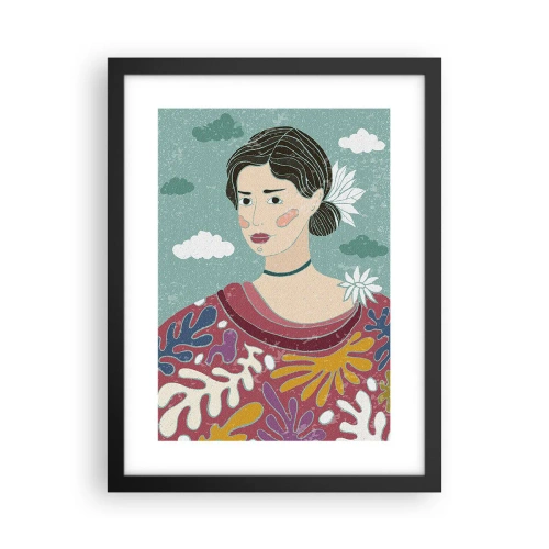 Affisch i svart ram - Med melankoli i blicken - 30x40 cm