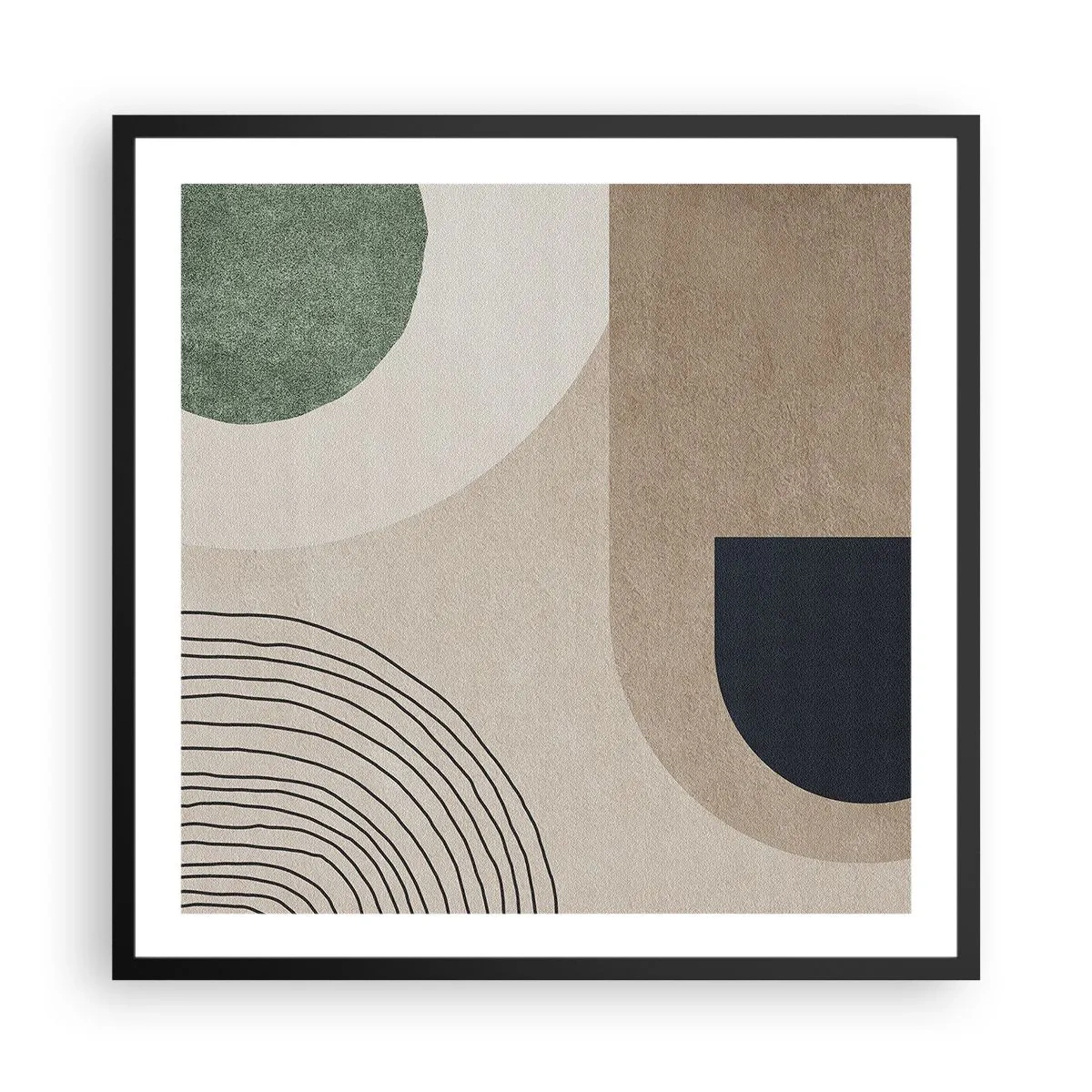 Affisch i svart ram - Ovalens mjukhet - 60x60 cm