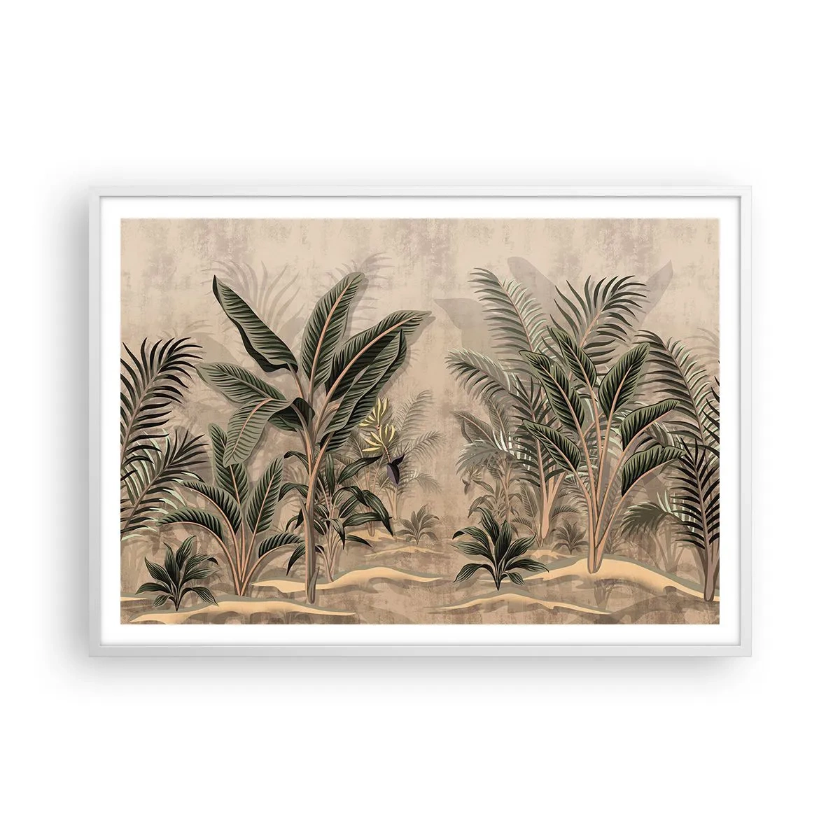 Affisch i vit ram - Bild i kolonial stil - 100x70 cm