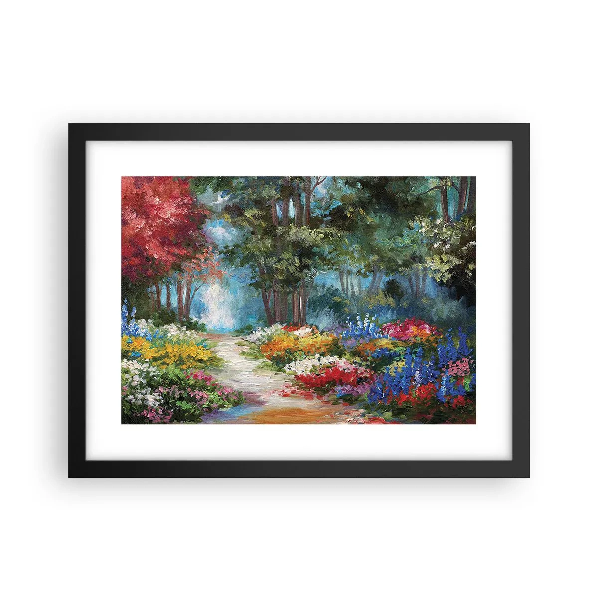 Affisch i svart ram - Skogsträdgård, blomskog - 40x30 cm