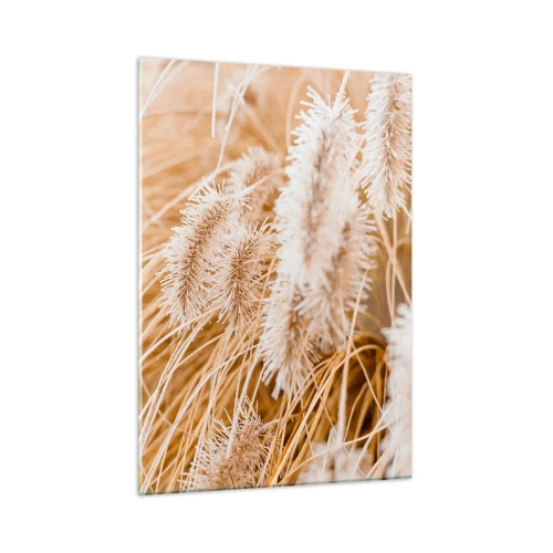 Glastavla - Bild på glas - Gyllene gräsrassel - 50x70 cm