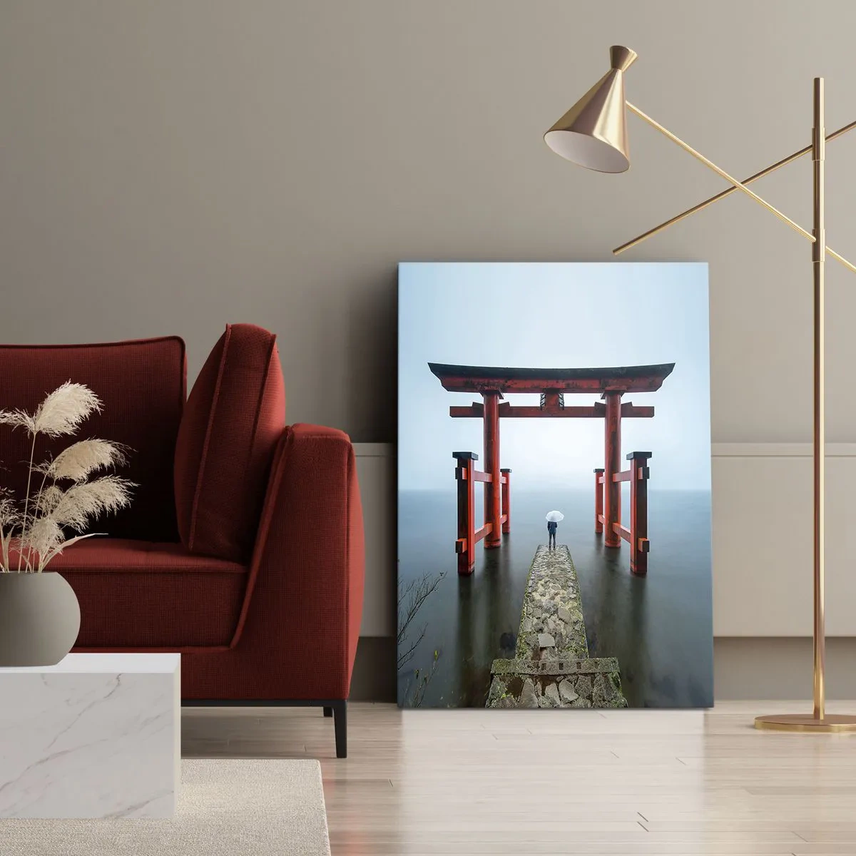 Canvastavla - Bild på duk - Japansk begrundan - 65x120 cm