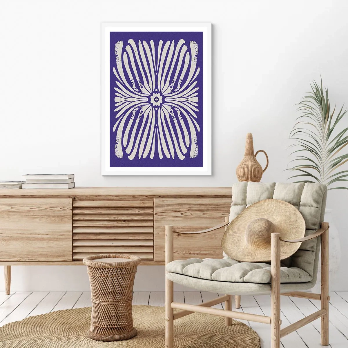 Affisch i vit ram - Etnisk inspiration - 70x100 cm