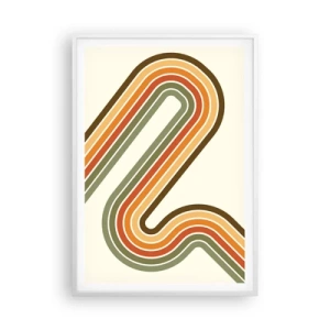 Affisch i vit ram - Zig-zack mot målet - 70x100 cm