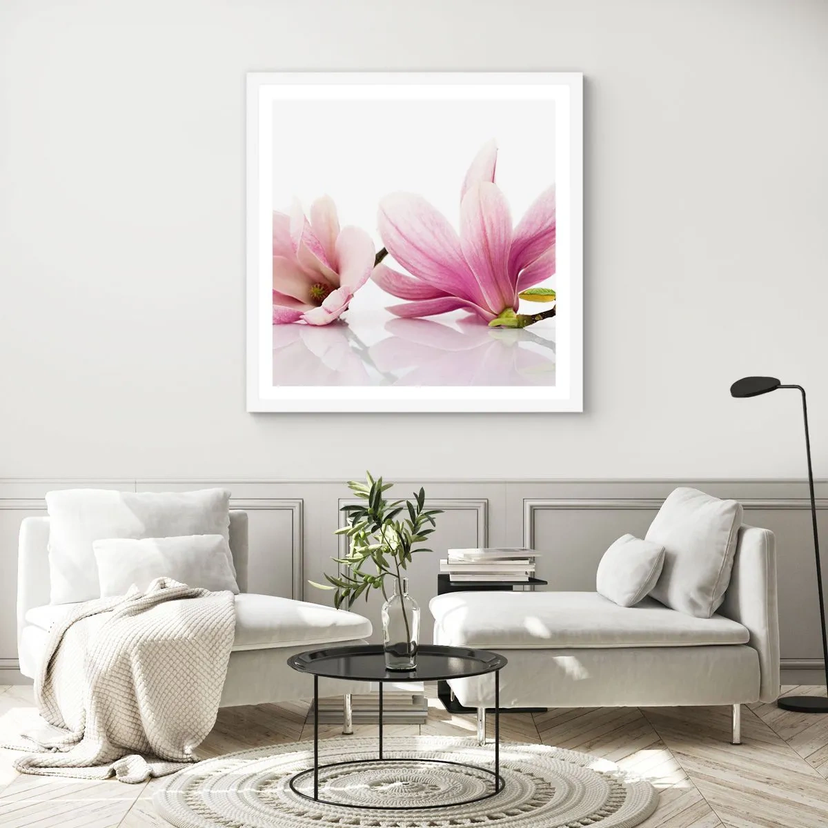 Affisch i vit ram - Lätta som vårkänslan - 30x30 cm